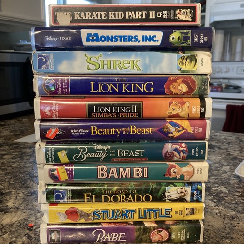 VHS LOT 11 Movies Disney Pixar Dreamworks Beauty & Beast Bambi Lion King Shrek - Picture 3 of 6