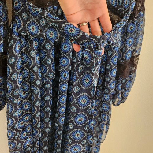 Misa Maxi Dress Womens Small Black Lace Tiered Flowy Witchy Fairy Prairie Long - Picture 12 of 18