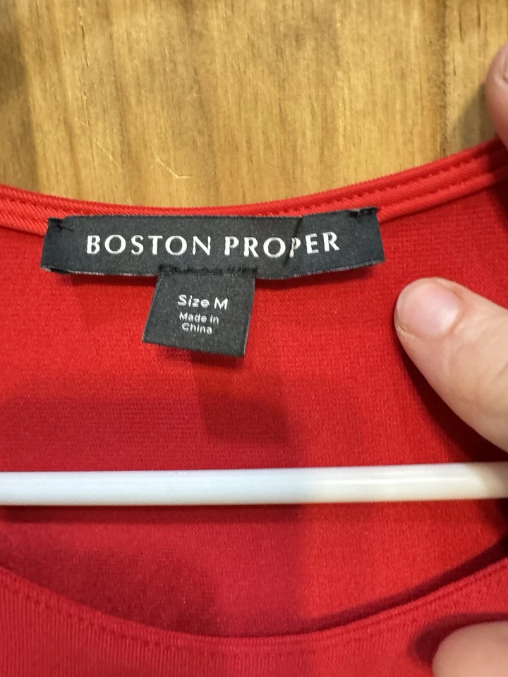 Vestido Boston Proper Para Mujer Rojo Maxi Vacaciones Cóctel Recorte Elástico Talla M Foto 3 de 3