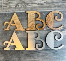 3 Inch Metal Numbers Letters Rusty or Natural Finish Mounting Holes Available