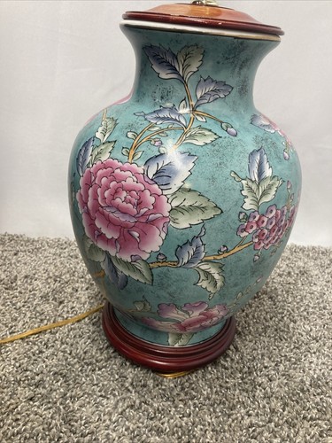 Ginger jar lamp - jade, tea green, rust, brown - 26” Tall - Picture 11 of 17