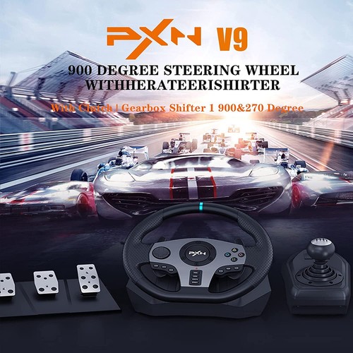 PXN V9 Gen2 Driving Racing Steering Wheel with Pedals, Gear Shifter - Picture 7 of 9