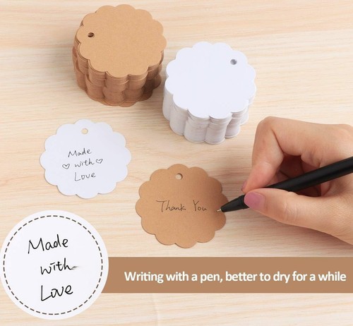 200stk Kraftpapier Anhänger Etiketten Geschenkanhänger 6 * 6cm mit Jute Schnu... - Bild 6 von 10
