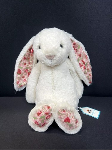 2 Jellycat Blossom Cream Bunny🍓🍓 ‘Berry ‘ Plush toy Stuffed Rabbit BAS4MSBC - Picture 8 of 8