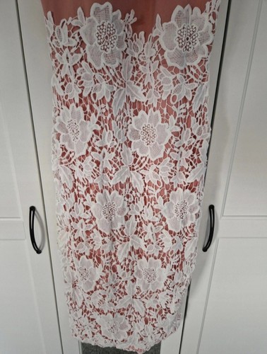 Pink And White Lace Midi Dress - Size 12 - New With Tags - Picture 3 of 9