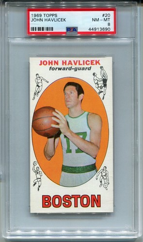 1969 Topps John Havlicek Rookie Card PSA 8 NM MINT Graded Basketball #20 - 第 1/2 張圖片