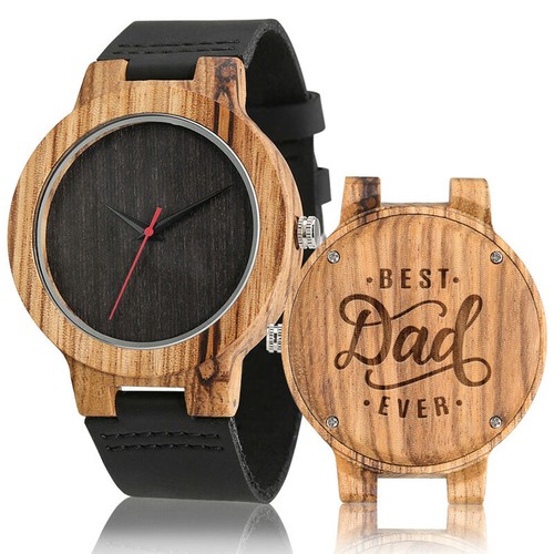 Reloj de cuarzo de madera grabado a mano para hombre - Imagen 16 de 33
