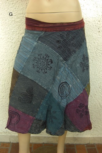 Gypsy patchwork Wickel-Rock Indien Inde Nepal goa jupe psy skirt nomad hippy - Bild 9 von 10