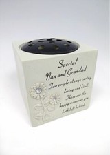 Memorial Graveside  Diamante Rose Grave Special Missed Nan And Grandad