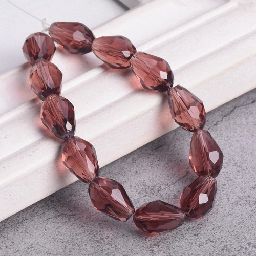 Teardrop 5x3mm 7x5mm 12x8mm 15x10mm 18x12mm Faceted Crystal Glass Loose Beads - Picture 22 of 36