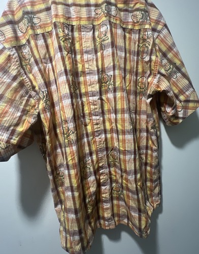 Mad Fashion Skulls Crossbones Graphic Shirt 2XL Button Up Pockets Short Sleeves - Picture 15 of 23