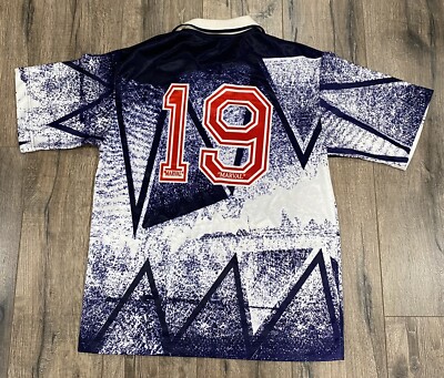 Vintage 90s Marval Soccer Medium All Over Print #19 Crazy Print