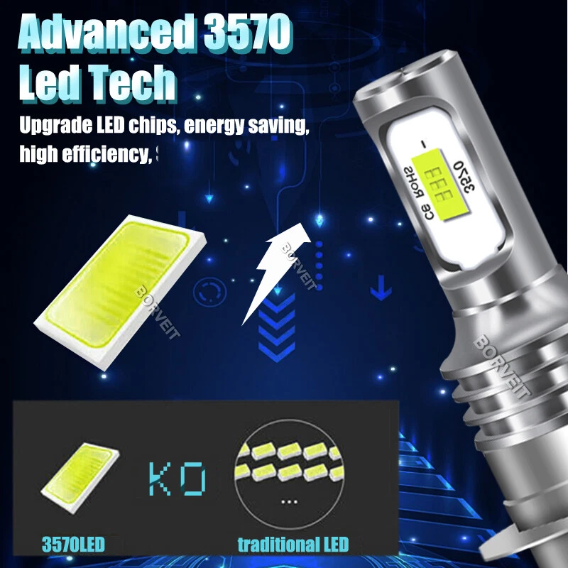 2x 35W Ice blue LED Headlight For Arctic Cat F5 F6 F7 Firecat 500 600 600R 700 Foto 2 de 4