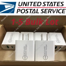 20W PD USB C Wall Charger Fast Quick Charge QC 3.0 Power Adapter Dual Ports