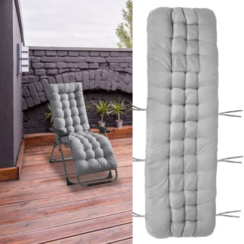 67"Lounge Chair Cushion Tufted Soft Outdoor Rocking Seat Deck Chaise Pad W/ Ties - Picture 56 of 75