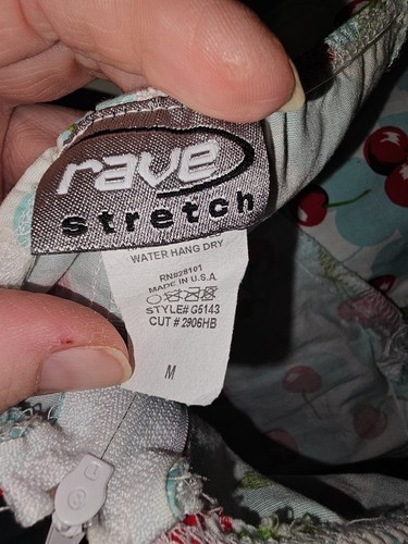 Rave Stretch Size medium Blue dress with cherries 🍒 y2k style - Picture 5 of 5