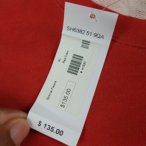 Lacoste Men's XL Logo Crewneck Sweatshirt special fleece Red Classic Fit NWT - Picture 5 of 12