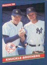 1986 Donruss #645 Joe Niekro/Phil Niekro NM Near Mint Yankees The Knuckle Brothe
