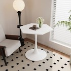 31.50" Modern Coffee Table Sidetable Hexagonal Printed  Marble Top for Kitchen