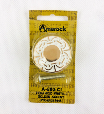 #ad #ad Amerock Renaissance Golden White 1 3 8quot; Round Cabinet Knob Pull A 800 C1 $5.95