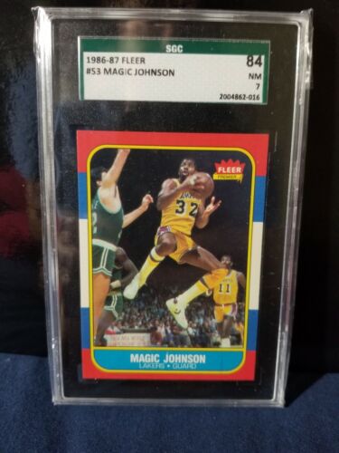 1986 Fleer Basketball Magic Johnson #53 graded sgc 84 documentary 2021 iconic - Picture 1 of 4