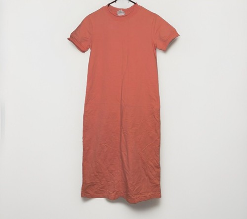 Hot Cotton By Marc Ware Orange Short Sleeve Long Rolled Neck Sweatshirt Dress S - Picture 1 of 5