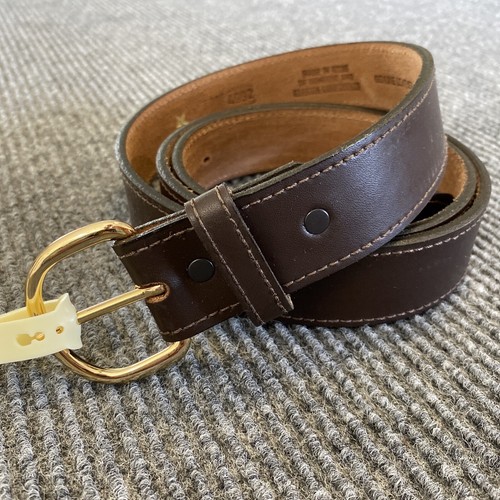 Tex hellbrauner Gürtel Herren 50/125 braunes Leder goldfarbene Schnalle Made in USA