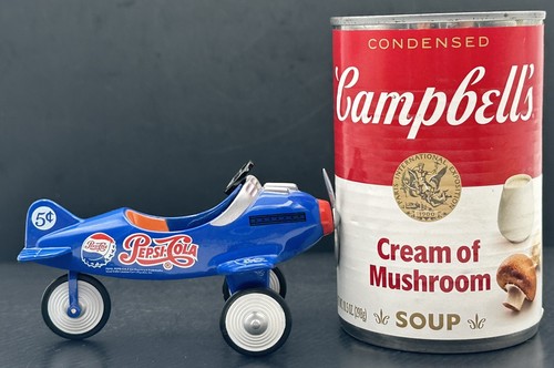 Pepsi Cola Diecast Metal Kiddie Pedal Plane Airplane Toy Model Golden Wheel - Picture 8 of 8
