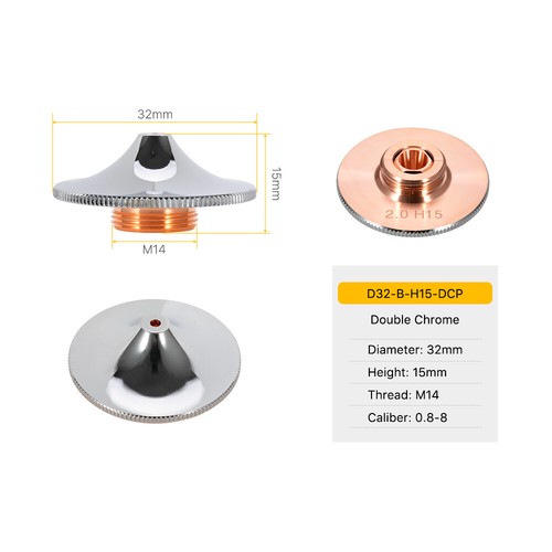 Fiber Laser Nozzle Double Chrome Plated Layer Dia.32mm for Raytools Cutting Head - Picture 5 of 16