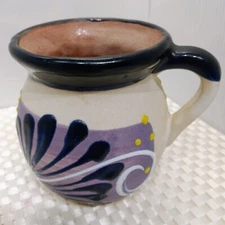 Talavera - Mexican Pottery - Hand Made - Coffee Mug - Planter - Violet Tones