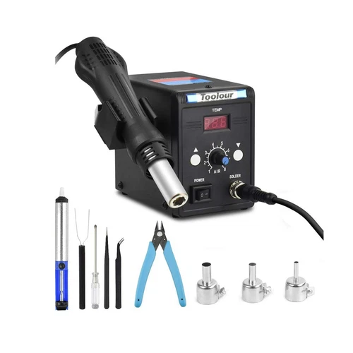 Hot Air Rework Station Solder Heat Gun,°F/°C Display,110V SMD Hot A...