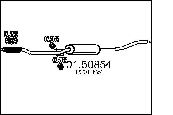 SILENCIEUX INTERMéDIAIRE MINI MINI COOPER,ONE,ONE LPG,MINI DéCAPOTABLE ONE - Photo 2/2