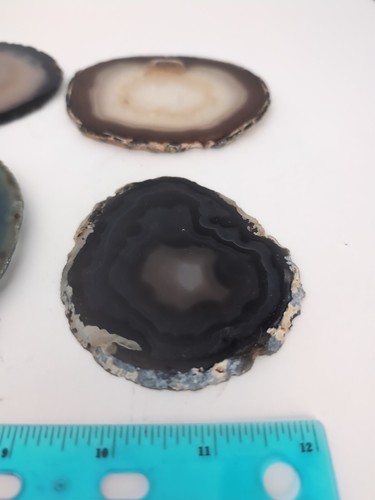 6 Rablabs NY - Natural Agate Stone - Geode Wine / Drink Coasters - Picture 10 of 15