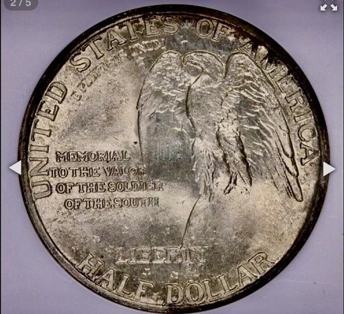1925 STONE MOUNTAIN SILVER COMMEMORATIVE HALF DOLLAR NGC MS66 - Picture 2 of 9