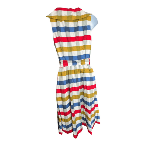 Maeve by Anthropologie Cricket Club Striped A-Line Midi Dress Multi-Color Size 4 - Picture 4 of 11