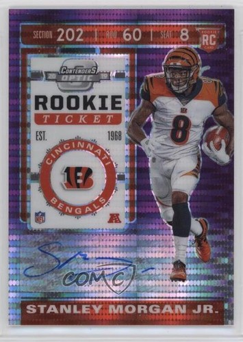 2019 Contenders Optic FOTL Purple Pulsar /21 Stanley Morgan Jr Rookie Auto RC - Picture 1 of 3