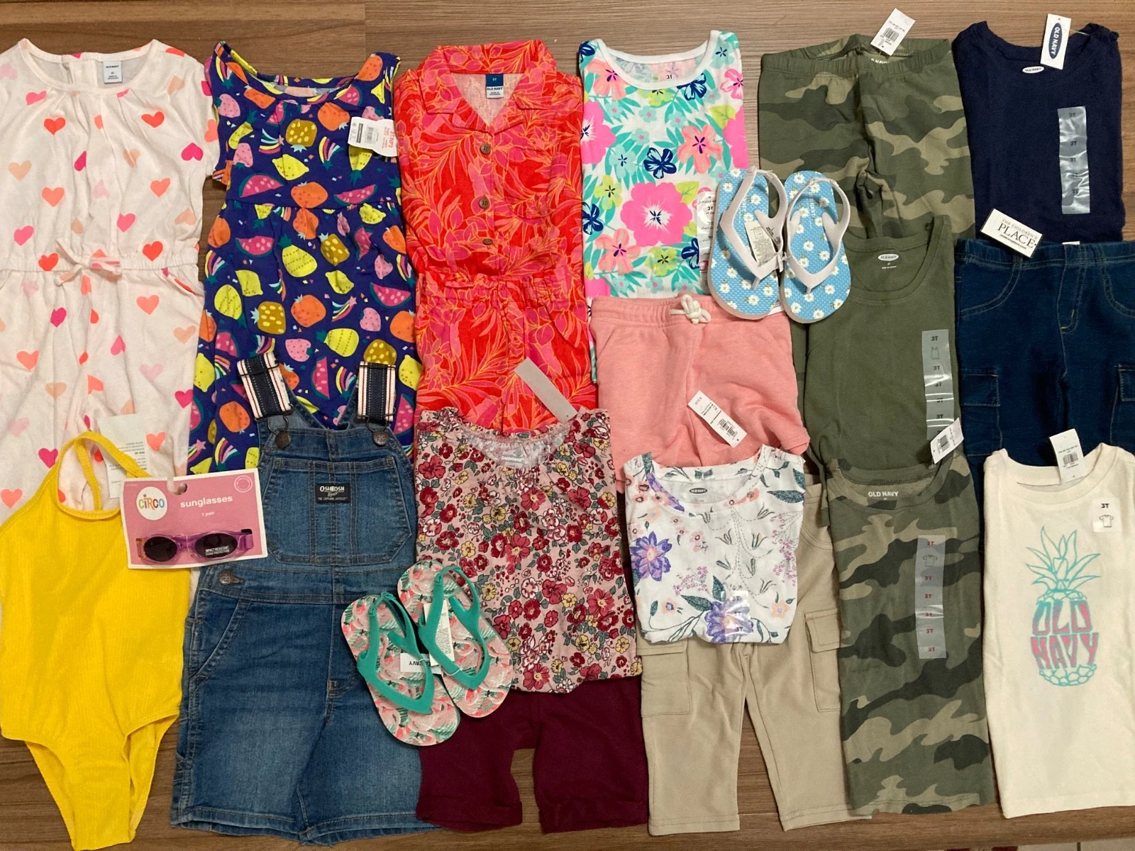 Huge 21 Pc Toddler Girls Size 3T Clothing Lot Outfits OLD NAVY TCP OSHKOSH NWT