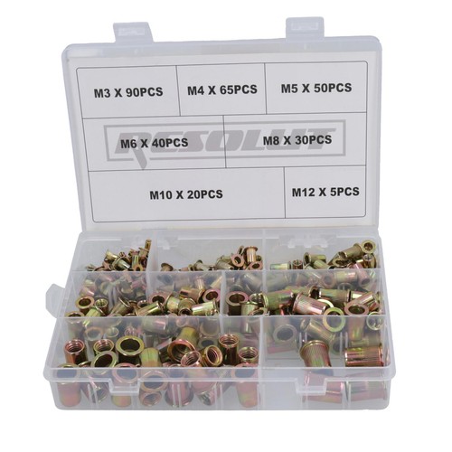 Steel Blindnut Fastener Nut Serts Inserts Rivets Assorted Sizes 3 – 12mm 300pc - Picture 4 of 6