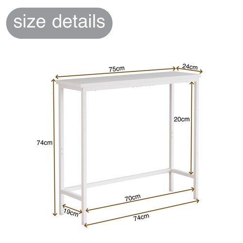 Narrow Console Table Slim Sofa Table with Drawers Storage Shelf Hallway Entryway - Picture 15 of 30