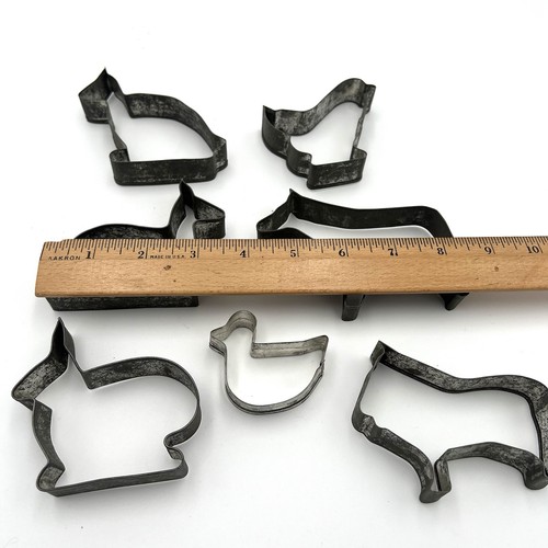 Vintage Blech Bauernhof Tier Scheune Hof Ausstechformen 7er Set - Bild 7 von 7