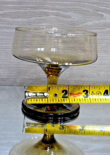 Vintage Libbey Tawny Smoke Champagne Coupe Set Of 4 MCM Barware Sherbet Dessert - Picture 6 of 6