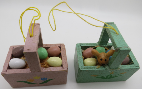 Midwest Importers of Cannon Falls Inc Set of 2 Easter Basket Hanging Ornaments - Picture 5 of 6