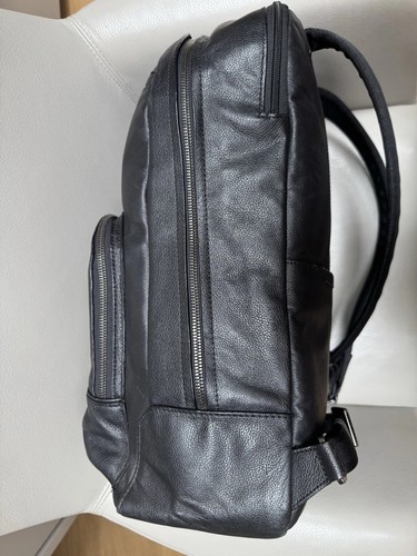 Tumi Harrison Warren Backpack Black Leather Commuter Laptop Bag - Picture 4 of 7