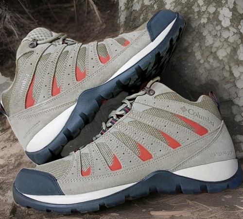 Men's Columbia Access Point Mid Waterproof Suede Hiking Boots Sz 12.0 Pebble Clr - Picture 2 of 10