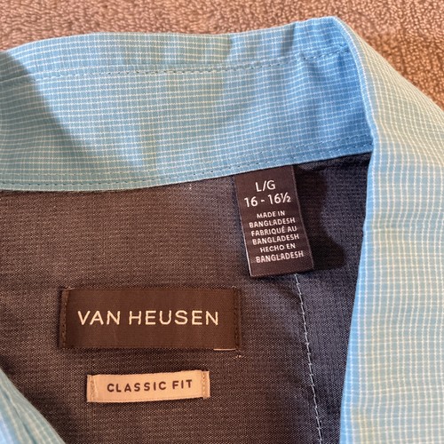 New Van Heusen Shirt AR Cooling Wicking Button Up Tropical Men Large 16 16.5 NWT - Picture 3 of 14