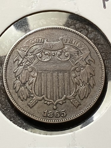 1865 TWO CENT PIECE Higher Grade - Picture 1 of 3