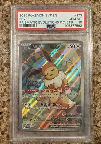 Eevee 173 Scarlet & Violet Prismatic Evolutions Pokémon Center ETB Promo PSA 10