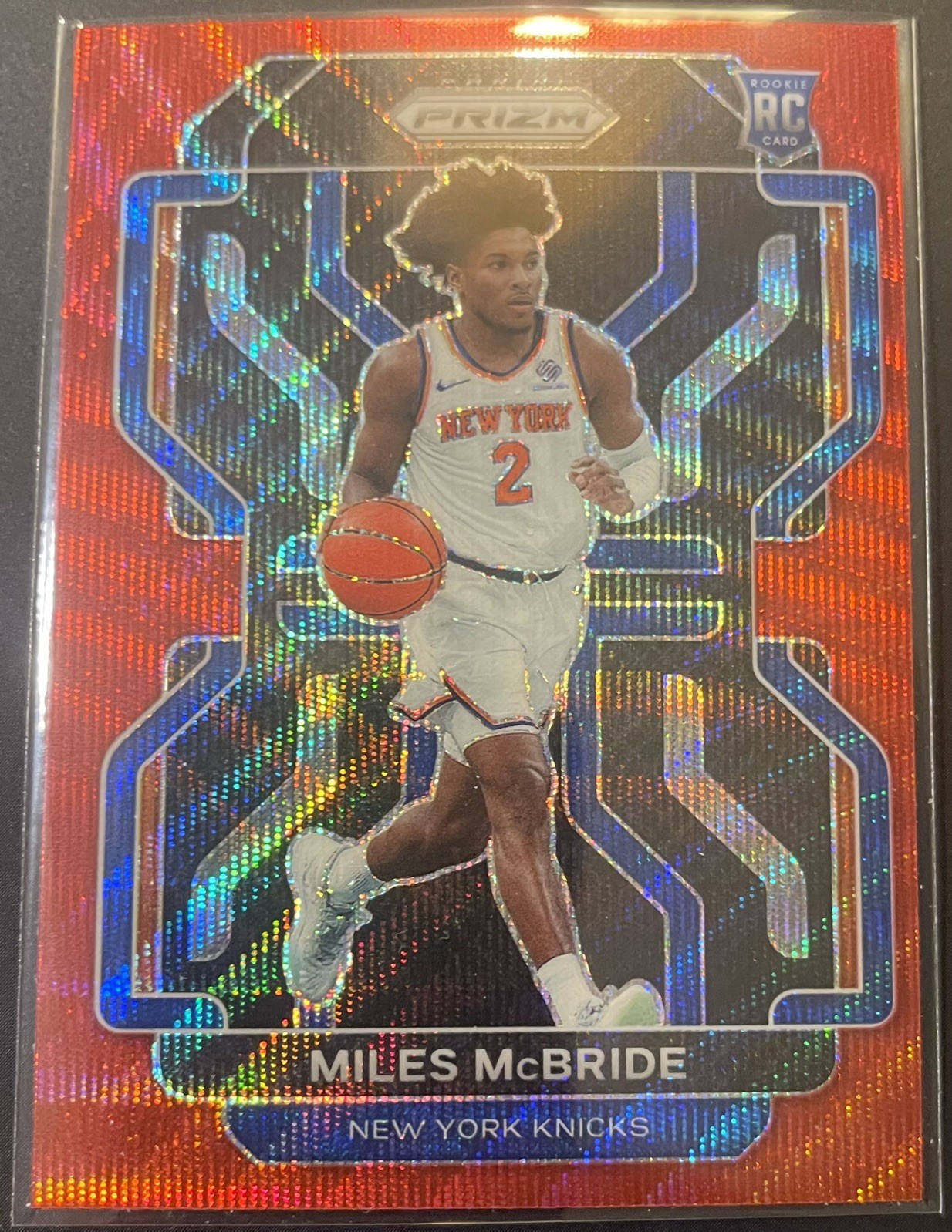 2021-22 Panini Prizm Ruby Wave Prizm Miles McBride #283 Rookie RC