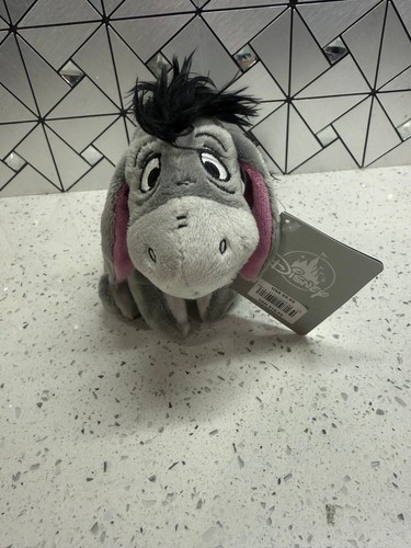 DISNEY WINNIE THE POOH EEYORE SITTING STUFFED PLUSH TOY WITH TAGS 6”