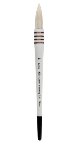 5325S-80 Silver Atelier Goat Hair Blending Quill Paintbrush,Size 80,Short Handle - Picture 1 of 8